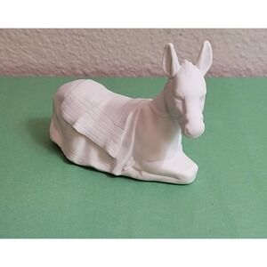 Vintage Avon Nativity Collectibles "The Donkey" White Porcelain Figurine 1984